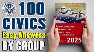 2024- 100 Civics Questions for The US Citizenship Interview [2008 version Civics Test] By Group!!!