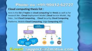 Cloud Computing Thesis Topics -+ 91- 90-412-62727