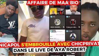 NICAPOL A SACAGE LE LIVE DE AYA ROBERT AVEC UN INTERNAUT SUR L'AFFAIRE DES DETTES DE MAA BIO