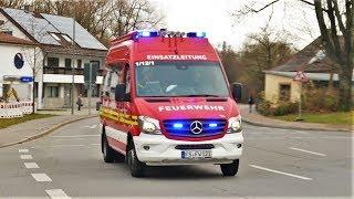 [Rüstzug] - ELW, HLF 20,  LF 16/12, WLF AB-THL Feuerwehr Freising auf Einsatzfahrt