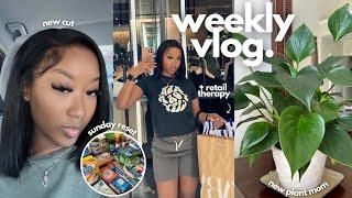 weekly vlog | sunday reset, new cut, new plant mom, shop with me