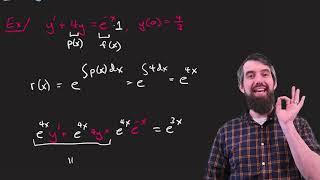 The Method of Integrating Factors for Linear 1st Order ODEs **full example**