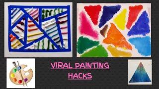 Testing VIRAL 5-Min PAINTING HACKS/Drawing Hacks/5-Min Crafts/Abstract Art/Easy &simple technique