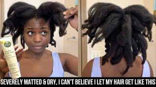 Detangling my matted 4c hair with the BEST detangling product  |*NEW* TreLuxe Aloe Vera Curl Primer