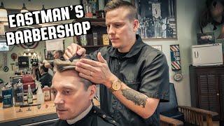 Haircut & Hair Styling | Vintage Western Americana Style At Eastman’s Barbershop | Riverton Utah