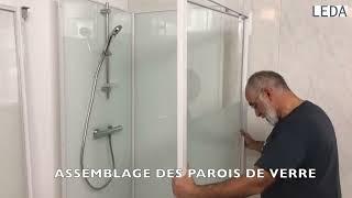 Cabine de douche 100x80 cm IZIBOX 2 Leda - portes coulissantes 3 vantaux