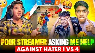 POOR STREAMER CRYING| AGAINST HATER| 1 VS 4 SERIOUS MATCH| FREE FIRE IN TELUGU #dfg  #freefire