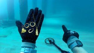 I Found GOLD and DIAMONDS On The Ocean Floor With My Metal Detector!!!