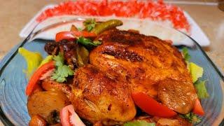 Stuffed full chicken recipe, How to make stuffed Grilled chicken, طرز تهیه مرغ کامل و  شکم پر در داش