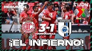 Resumen y goles | Toluca 3-1 Querétaro | AP2023-J12 | Liga Mx | TUDN