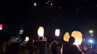 Sky lantern paper flight in Valpovo