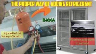 HOW TO ADD R404A REFRIGERANT INTO UPRIGHT FREEZER