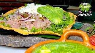 Exquisitas TOSTADAS DE CHIPOTLE con PATA DE RES al estilo #ConSaborAMexico