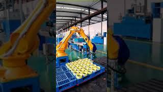 Robot arm for palletizing coiled cable