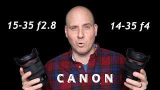 Ultimate Canon Lens Battle: 14-35 F4 vs 15-35 F2.8!  Which is the REAL Champ?