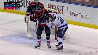 Refs Protects Keith Yandle from Gemel Smith Tampa Bay Lightning at Florida Panthers