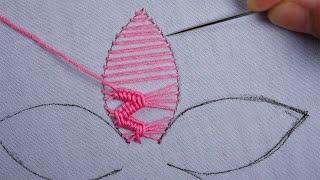 Hand embroidery easy flower design, Modern needle work gorgeous flower making by @Rose World