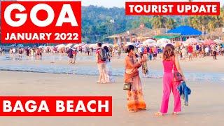 GOA | BAGA BEACH - JANUARY 2022 | GOA VLOG | NORTH GOA'S FAMOUS BEACH | WATER SPORTS, SHACKS |
