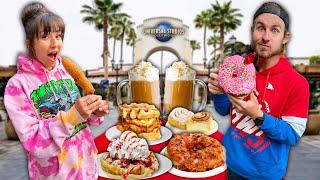 We Ate The UNHEALTHIEST Foods At Universal Studios For 24 Hours!