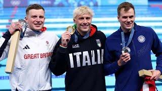 Swimmer Nic Fink of Team USA Wins Silver in the Tough 100-Metre Breaststroke Competition at the...