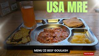 US Army Single Meal Ration Pack Menu 22 Beef Goulash | MRE Review