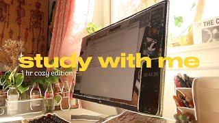 STUDY WITH ME / 1 hr real time  / no music  ep.1