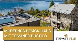 Modernes Design-Haus in Symbiose mit einem Tessiner Rustico / Minusio, Lago Maggiore