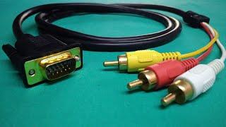 Vga to rca cable lowest price, VGA 15 Pins Male to 3 RCA Male, TV Video Cable Connector