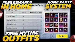 OMG  New Home Party System | Free Rewards | Free Mythic Outfits | Pubgm