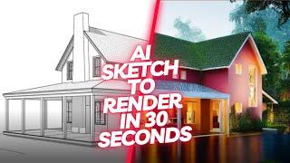 Realistic Render From Sketch Using AI | 1 | AI Architecture Design | AITWO