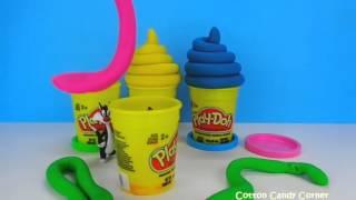 Play Doh, Ice Cream Cone Surprise Eggs Loonie Tunes CottonCandyCorner