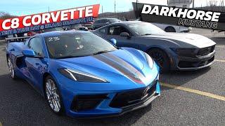 2024 C8 Corvette vs 2024 DarkHorse Mustang Drag Racing @ Island dragway