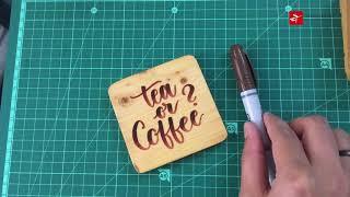 DIY Tea-coasters Calligraphy with Instructions | Chaitanya Gokhale Calligraphy