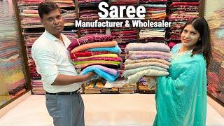 Handwork Saree Wholesale Market Kolkata : Tissue/ Silk Organza Handwork Designer Saree Manufacturer