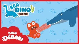 Which dinosaur lives down under the sea? Elasmosaurus, Kronosaurus? | Sea Dino Song | DebariTV