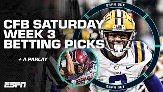 College Football BETS  LSU Tigers vs. South Carolina Gamecocks + ALL-DAY PARLAY  | ESPN BET Live