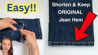 How to Shorten Jeans and Keep the Original Hem  - Pro results with just a Domestic Sewing Machine