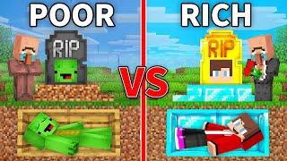 Mikey POOR vs JJ RICH House Inside a GRAVE in Minecraft (Maizen)