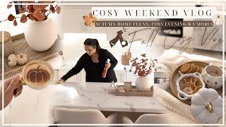 COSY WEEKEND VLOG | AUTUMN HOME CLEAN, COSY EVENING & S’MORES!