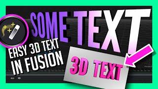 Simple 3D Text Title in Fusion - DaVinci Resolve Fusion Tutorials for Beginners