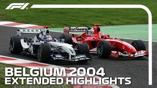 Kimi's Incredible Win & Schumacher's 7th Title! | Extended Race Highlights | 2004 Belgian Grand Prix