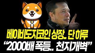 베이비도지코인, 업비트 상장.. D-1 "2000배 폭등.. 천지개벽 수준"