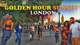 The Golden Hour Walk: From London Eye to Westminster Bridge. | 4k 60fps | #london