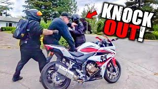 ANGRY GUY vs TWO BIKERS | EPIC & CRAZY MOTORCYCLE MOMENTS 2024 - #79