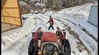 FIRST snow STORM of the year | How I plow over 3 miles with my CASE  FARMALL 45