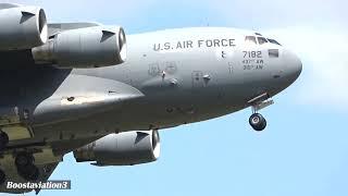 C-17 globemaster landing at Ramstein AFB