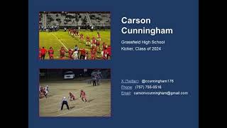 Carson Cunningham - Kicking - Distance & Angle (Class of 2024)