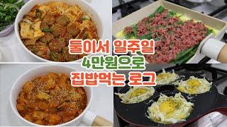 일주일 4만원으로 둘이서 식비절약 집밥로그 | 저렴한 식재료들로 정성껏 차려먹기