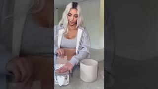 Kim shows how to put tissues in the tissue box #kimkardashian #skknbykim