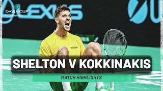 Ben Shelton v Thanasi Kokkinakis | USA v Australia | 2024 Davis Cup Final 8 Match Highlights